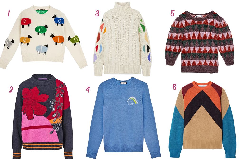 1 – United Colors of Benetton 2 – Laurel 3 – Rosie Assoulin 4 – Paul & Joe 5 – Zara 6 - Victoria Beckham